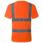 JKSafety Hi-Vis Reflective Safety Apparel | Daily Work T-Shirt Neon Orange Color with Sewed Retro-Reflective Strips | ANSI Compliance (77-Orange, XL)