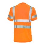 Hi Vis T Shirt ANSI Class 3 Reflective Safety Lime Orange Short Sleeve HIGH Visibility (L, Orange)