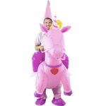 SHDEJTG Inflatable Costume, Halloween Costumes Men Women Unicorn Rider, Blow Up Costume for Unisex Godzilla Toy