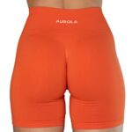 AUROLA Intensify Workout Shorts for Women Seamless Scrunch Short Gym Yoga Running Sport Active Exercise Fitness Shorts Flame Orange