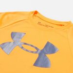 Under Armour boys Tech Big Logo Short Sleeve T-Shirt , Blaze Orange (826)/Beta , Youth X-Large