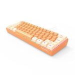 Snpurdiri 60% Wired Gaming Keyboard, RGB Backlit Ultra-Compact Mini Keyboard, Waterproof Mini Compact 61 Keys Keyboard for PC/Mac Gamer, Typist, Travel (Cream and Orange)