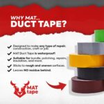 MAT Duct Tape Racing Orange Industrial Grade, 2 inch x 60 yds. Waterproof, UV Resistant for Crafts, Home Improvement, Repairs, & Projects