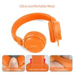 gorsun Kids Headphones, Lightweight Stereo Wired Toddler Headphones?Adjustable Headband Children’s Headset for Smartphones Computer Pad Earphones(Orange)