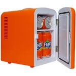 Coca-Cola Fanta FA04 4 Liter/4.2 Quarts 6 Can Portable Mini Cooler/Fridge for Food, Beverages, Orange