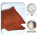 Suatien Mulberry Silk Pillowcase for Hair and Skin Standard Size Silk Pillow Cases with Zipper Soft Breathable Smooth Cooling Silk Pillow Covers for Sleeping (Orange,20″X 26″,1Pcs)