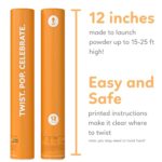 2 Pack Orange Powder Poppers Biodegradable Powder Cannons | TUR Party Supplies | Orange Biodegradable Powder | Launches up to 25ft | Giant (12 in) | Powder Poppers for Celebrations, Festivals, and Parties