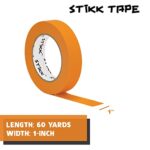 Stikk Painters Tape – 10pk Orange Painter Tape – 1 inch x 60 yards – Paint Tape for Painting, Edges, Trim, Walls, Ceilings, Finishing – Masking Tape for DIY Paint Projects – Residue-Free Painting Tape