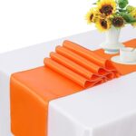 WENSINL Orange Table Runner 10 Pack – Satin Table Runners 12 x 108 Inches Long for Wedding Parties Birthday Meeting Events Decorations