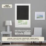 Cordless Light Filtering Mini Blind – 30 Inch Length, 64 Inch Height, 1″ Slat Size – Black – Cordless GII Morningstar Horizontal Windows Blinds for Interior by Achim Home Decor