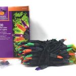 100 Ct Halloween String Light Set, Orange, Green, Purple, Black Cord