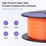 NAGA TPU Filament 1.75mm, Super Neat Flexible 3D Printer Filament, 1kg Roll Spool, Dimensional Accuracy +/- 0.03mm, 95A, Orange
