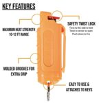 Police Magnum Keychain Pepper Spray Self Defense Belt Clip Holder- Tactical Maximum Strength OC with Dye- Made in The USA – 1 Pack Orange INJ