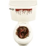 Amscan Halloween Zombie Scream Dripping Blood Toilet Topper Scene Setter Decoration Grabber Vinyl Cover