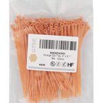 GTSE 4 Inch Orange Zip Ties, 100 Pack, 18lb Strength, UV Resistant Nylon Small Cable Ties, Self-Locking 4″ Tie Wraps