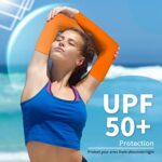 Yeslife Orange UPF 50 Cooling Sports Arm Sleeve for Women, Men & Kid, UV Sun Protection Arm Sleeves for Men & Women – Tattoo Cover Up