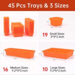 45 Pack Tool Box Organizer Tool Tray Dividers, Toolbox Drawer Organizers Storage Trays for Rolling Tool Chest, Work Bench Cabinet Bins, Hardware Parts Screw Nut Bolt Small Tools Organization – Orange