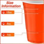 Lounsweer 100 Pack 16 Ounce Plastic Cups Heavy Duty Drinking Cups Disposable Cups Party Cups Water Cups for Graduation Drinks Soda Punch Barbecues Picnics (Orange)