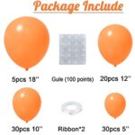 Orange Balloons 85 pcs Orange Balloons Garland Arch Kit 5 inch +10 inch +12 inch +18 inch Different Size Matte Orange Latex Balloons for Little Cutie Baby Shower Wedding Birthday Party Decorations