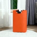 xigua Plain Orange Solid Color Laundry Hamper Large Waterproof with Handle Laundry Baskets Foldable Lightweight Durable Store Basket for Bathroom Bedroom