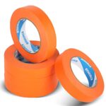 KIWIHUB Orange Painters Tape,1 inch x 60 Yards x 5 Rolls (300 Yards Total) – Medium Adhesive Masking Tape for Painting,Labeling,DIY Crafting,Decoration and School Projects