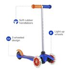 Ignight Blue/Orange 3 Wheel Scooter for Boys and Girls Ages 3+, Max Weight 75lbs, Foot-Activated Brake – Durable, Comfortable, & Easy to Ride