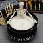 Halloween Decorations – Halloween Decor – Halloween Skeleton Candles – Vintage Farmhouse Gothic Decoration for Home Indoor Room Tables – Gag White Elephant Birthday Gifts for Adults Women