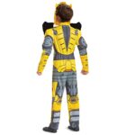 Bumblebee Costume, Muscle Transformer Costumes for Boys, Padded Character Jumpsuit, Kids Size Medium (7-8)