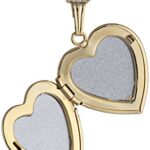 Amazon Collection 14k Yellow Gold Heart Locket Necklace with Diamond-Accent, 18″
