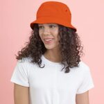 The Hat Depot 300N Unisex 100% Cotton Packable Summer Travel Bucket Hat (L/XL, Orange)