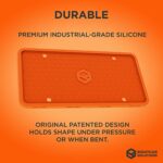 Rightcar Solutions Silicone License Plate Frames | The Original Premium Grade Silicone Car Plate Frame | Rust Proof, Rattle Proof, Weather Proof License Plate Holder (Orange)