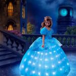 UPORPOR Light Up Cinderella Girls Costume Princess Blue Fairy Dress for Little Toddler Ball Gown Kids Halloween Costumes LED Dress Up Clothes Birthday Vestito Carnival Party Outfit, 10-11 Years