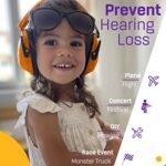 Vanderfields Noise Cancelling Headphones for Kids, Toddlers & Children Age 3-16 Years – 21dB NNR – Orange – Ear Protection for Kids, Autism – Sound Blocking Kids Hearing Protection Earmuffs