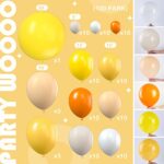 PartyWoo Yellow Balloon Garland, 100 pcs Orange Yellow Balloons Different Sizes Pack of 36 Inch 18 Inch 12 Inch 10 Inch 5 Inch for Balloon Garland Arch as Party Decorations, Birthday Decorations