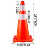 VEVOR 6Pack Traffic Cones, 28″Safety Cones, PVC Orange Traffic Safety Cone with Reflective Collar, for Road Parking Training Cones