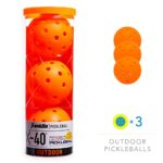 Franklin Sports Outdoor Pickleballs – X-40 Pickleball Balls – USA Pickleball (USAPA) Approved – 3 Pack Outside Pickleballs – Lava – US Open Ball