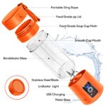 Portable Blender, MIAOKE Personal Mini Juice Blender, USB Rchargeable Juicer Cup with Six Blades in 3D, Smoothie Blender Home/Office/Outdoors- Orange