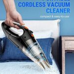 Powools Car Vacuum Cordless Rechargeable with 2 Filters- Handheld Vacuum Cleaner by VacLife High Power with Fast Cahrge Tech, Portable Vacuum with Large-Capacity Battery, Handheld Vac, Orange (PL8189)