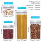 Vtopmart Airtight Food Storage Containers, 7 Pieces BPA Free Plastic Cereal Containers with Easy Lock Lids, for Kitchen Pantry Organization and Storage, Include 24 Labels