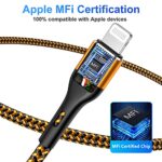 3Pack iPhone Charger Cable 6/6/10FT, [Apple MFi Certified] Lightning Cable Durable Nylon Braided iPhone Charger Cord for iPhone 13 12 Pro Max Mini 11 Pro XS XR X 10 8 7 Plus 6s 6 SE 2020 iPad iPod