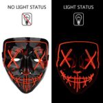 Poptrend Halloween Mask LED Light up Mask for Festival Cosplay Halloween Costume Masquerade Parties,Carnival,Gifts