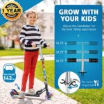 BELEEV V1 Scooters for Kids 2 Wheel Folding Kick Scooter for Girls Boys, 3 Adjustable Height, Light Up Wheels, Lightweight Scooter with Sturdy Frame, Kickstand for Children 3 to 12 Years Old(Orange)