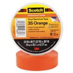 Scotch 35-3/4X66FT-OR VINYL COLOR CODING ELECTRICAL TAPE 35, X 66 FT, ORANGE, 10 CARTON, 100 ROLLS/CASE, 3/4″ by 66′