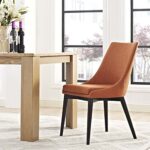 Modway Viscount Mid-Century Modern Upholstered Fabric Kitchen and Dining Room Chair in Orange
