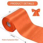 TONIFUL 4 Inch Wide Orange Solid Satin Ribbon 22yd Fabric Large Ribbon for Cutting Ceremony Grand Opening Chair Sashes Table Hair Car Bows Floral Craft Gift Wrapping Wedding Halloween Party Decoration