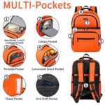 Cooler Backpack,30 Cans Insulated Backpack Cooler Leakproof Double Deck Cooler Bag for Men Women RFID Lunch Backpack Orange