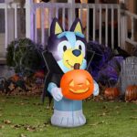 Gemmy Airblown Bluey in Vampire Costume Bluey, 3.5 ft Tall, Blue