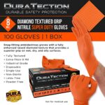 Dura-Gold Duratection 8 Mil Orange Super Duty Diamond Textured Nitrile Disposable Gloves