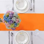 12 Pack Satin Table Runner 12 x 108 Inch Long, Orange Wedding Satin Silk Table Runner for Wedding Birthday Reception Banquet Party Decoration (Orange,12 Pack)