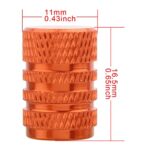 TOMALL Orange Round Style Aluminum Tire Valve Stem Caps for Auto Car Motorcycles